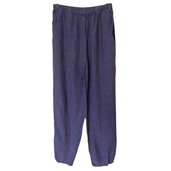 FLAX By Jeanne Engelhart 100% Linen Top (Med) Pants (Sm) Woven Lagenlook Set - Picture 8 of 16